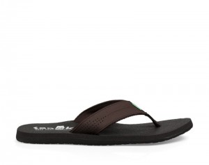 Sanuk Beer Cozy Coaster Men Flip Flops Dark Brown,Sanuk Philippines | SB74-5024O4