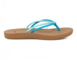 Sanuk Cosmic Sands Women Flip Flops Turquoise / Brown,Sanuk Philippines | HC97-9727F2