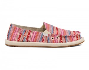 Sanuk Donna Blanket Women Loafers Red Multicolor,Sanuk Philippines | JC50-3590Q3