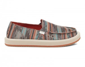 Sanuk Donna ST Blanket Women Loafers Grey Multicolor,Sanuk Philippines | IW67-6517H2