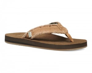 Sanuk Fraid Not ST Men Flip Flops Khaki,Sanuk Philippines | XM01-7111A9