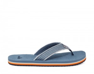 Sanuk Fraidy Stacker Canvas Kids' Sandals Blue,Sanuk Philippines | RW40-4710Y9