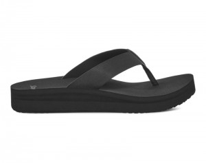 Sanuk Highland ST Women Heeled Flip Flops Black,Sanuk Philippines | CV41-4301O7