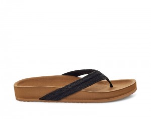 Sanuk She Loungy Hemp Women Flip Flops Black,Sanuk Philippines | TU56-4866B6