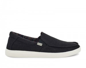 Sanuk Sideline 2 Hemp Slip-on Men Shoes Black,Sanuk Philippines | KR34-0094E8