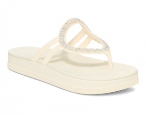 Sanuk Sunshine SL Gem Women Heeled Flip Flops White,Sanuk Philippines | QI69-3599S7