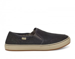 Sanuk Tideline Hemp Slip-on Men Shoes Black,Sanuk Philippines | YM68-9238C3