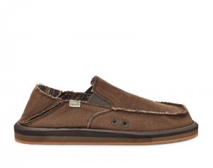 Sanuk Vagabond Soft Top Hemp Collapsible Heel Men Sidewalk Surfers Brown,Sanuk Philippines | BH87-6127M6