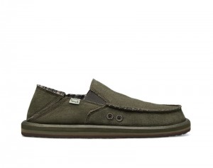 Sanuk Vagabond Soft Top Hemp Collapsible Heel Men Shoes Olive,Sanuk Philippines | TJ35-8255K4