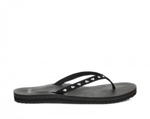 Sanuk Yoga Joy Bling Rhinestone Women Flip Flops Black,Sanuk Philippines | NM47-0297T9