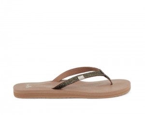 Sanuk Yoga Joy Sparkle Women Flip Flops Gold,Sanuk Philippines | OO83-2993F0