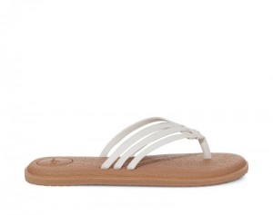 Sanuk Yoga Salty Women Sandals White / Brown,Sanuk Philippines | ON82-3952M9