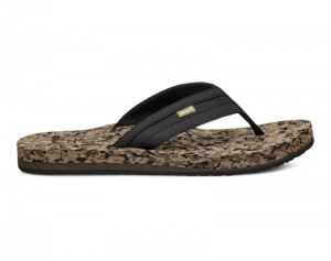 Sanuk Ziggy ST Men Flip Flops Black / Camo,Sanuk Philippines | YO68-9508W8