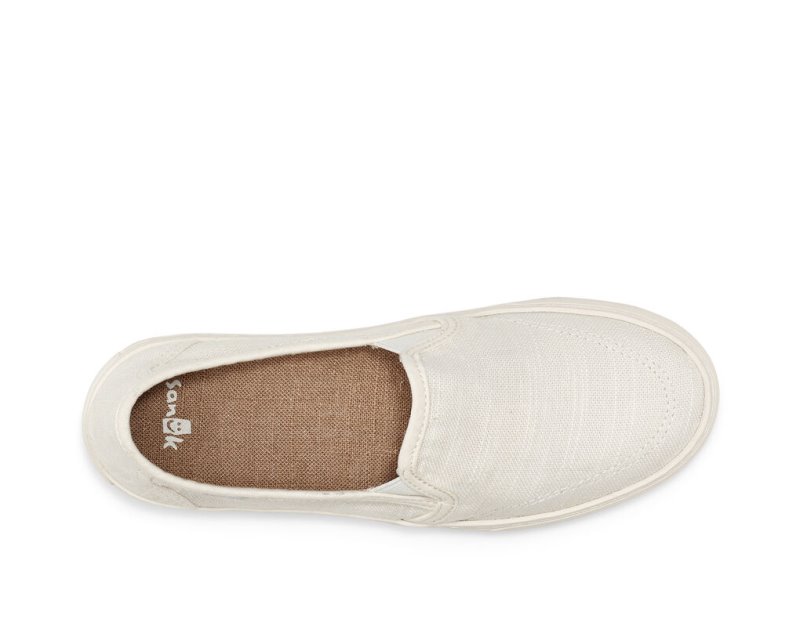 Sanuk Avery Hemp Vegan Slip-on Women Sidewalk Surfers White,Sanuk Philippines | ZN22-4432S5