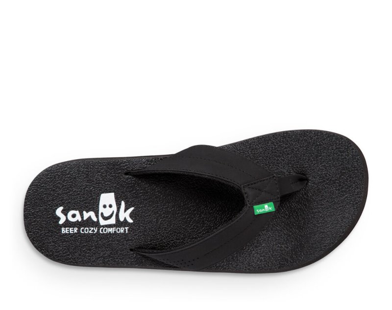 Sanuk Beer Cozy Coaster Men Flip Flops Black,Sanuk Philippines | XU79-4489D8