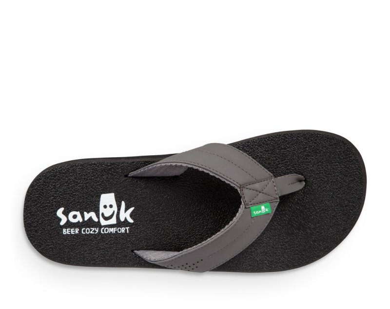 Sanuk Beer Cozy Coaster Men Flip Flops Dark Grey / Grey,Sanuk Philippines | HH04-0514C3