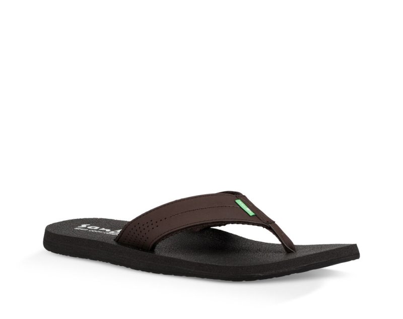 Sanuk Beer Cozy Coaster Men Flip Flops Dark Brown,Sanuk Philippines | SB74-5024O4