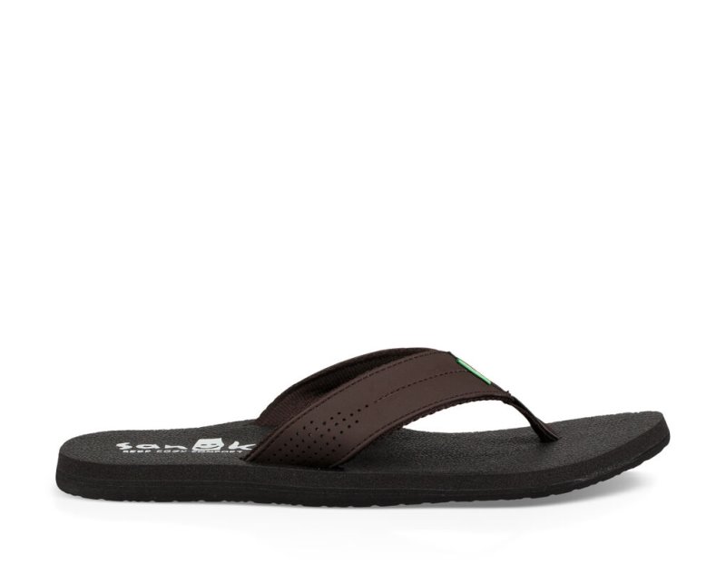 Sanuk Beer Cozy Coaster Men Flip Flops Dark Brown,Sanuk Philippines | SB74-5024O4