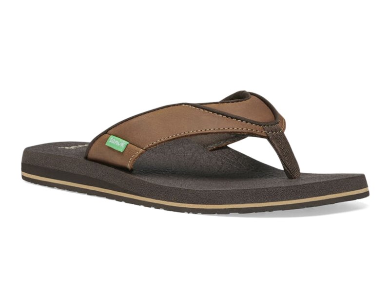 Sanuk Beer Cozy Primo Men Flip Flops Brown,Sanuk Philippines | FY65-2665U8