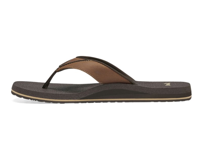 Sanuk Beer Cozy Primo Men Flip Flops Brown,Sanuk Philippines | FY65-2665U8