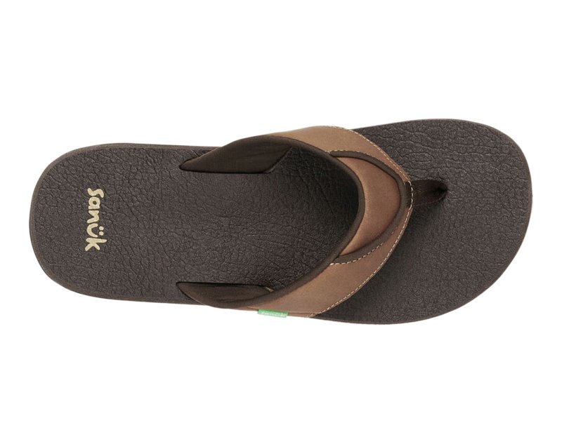 Sanuk Beer Cozy Primo Men Flip Flops Brown,Sanuk Philippines | FY65-2665U8