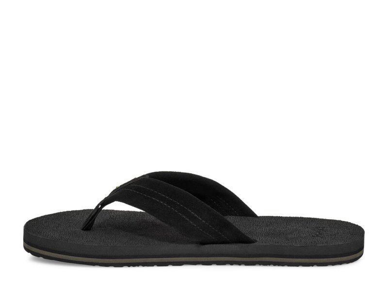 Sanuk Beer Cozy Stacker Suede Men Flip Flops Black,Sanuk Philippines | LT27-7787A4