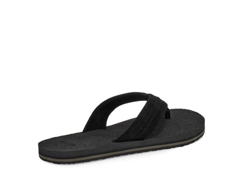 Sanuk Beer Cozy Stacker Suede Men Flip Flops Black,Sanuk Philippines | LT27-7787A4