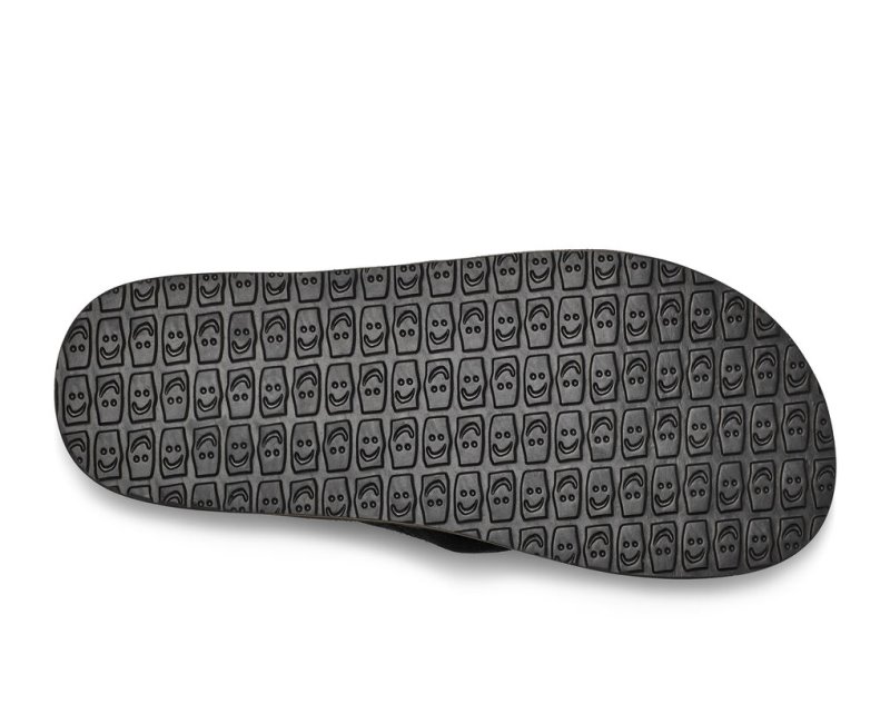 Sanuk Beer Cozy Stacker Suede Men Flip Flops Black,Sanuk Philippines | LT27-7787A4