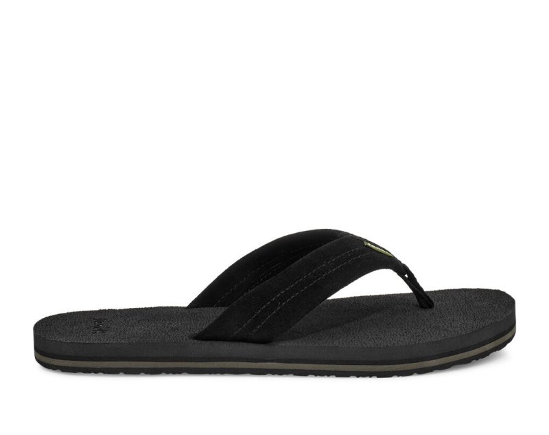 Sanuk Beer Cozy Stacker Suede Men Flip Flops Black,Sanuk Philippines | LT27-7787A4