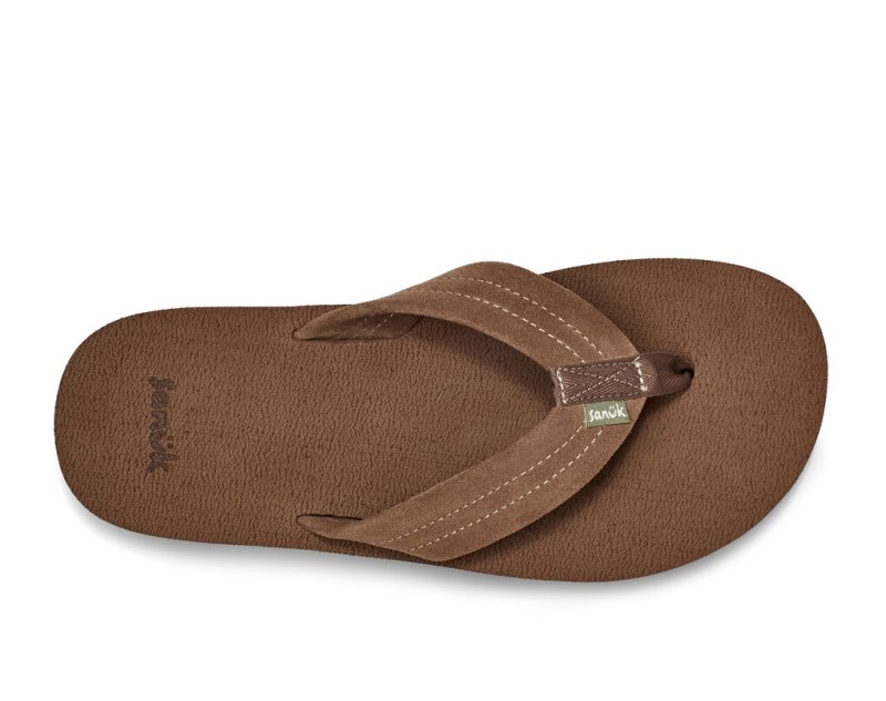 Sanuk Beer Cozy Stacker Suede Men Flip Flops Brown,Sanuk Philippines | EE25-1535O2