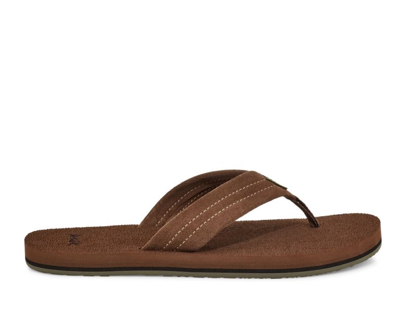 Sanuk Beer Cozy Stacker Suede Men Flip Flops Brown,Sanuk Philippines | EE25-1535O2