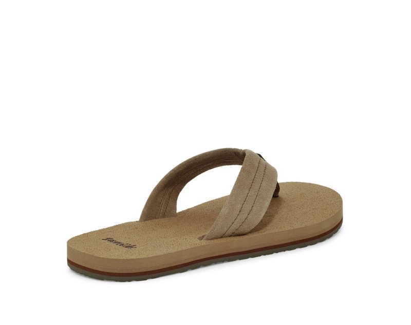 Sanuk Beer Cozy Stacker Suede Men Flip Flops Brown,Sanuk Philippines | PC98-4288G8