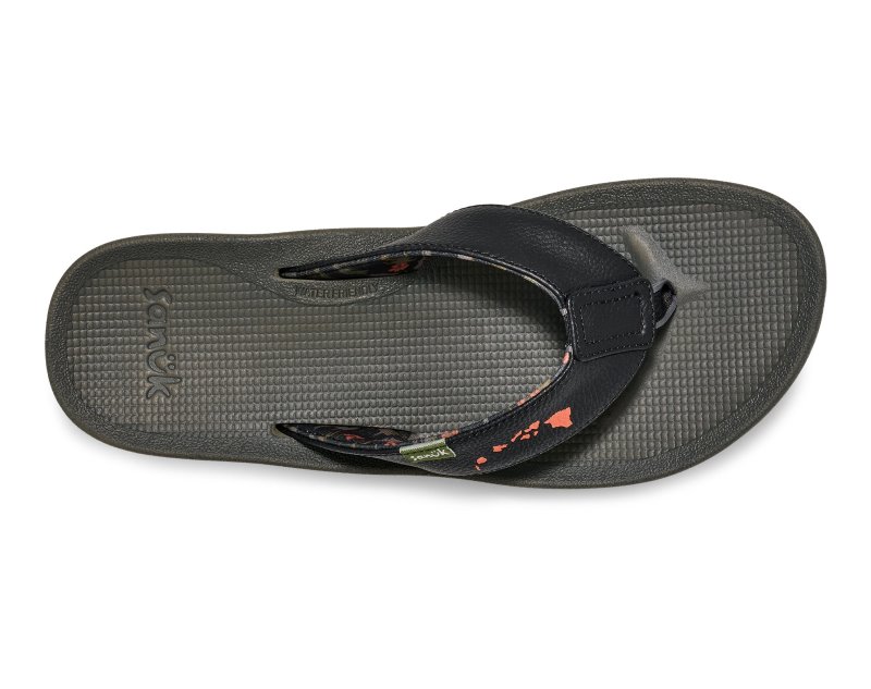 Sanuk Cosmic Coast Hawaii Men Flip Flops Black,Sanuk Philippines | OF23-7653P8