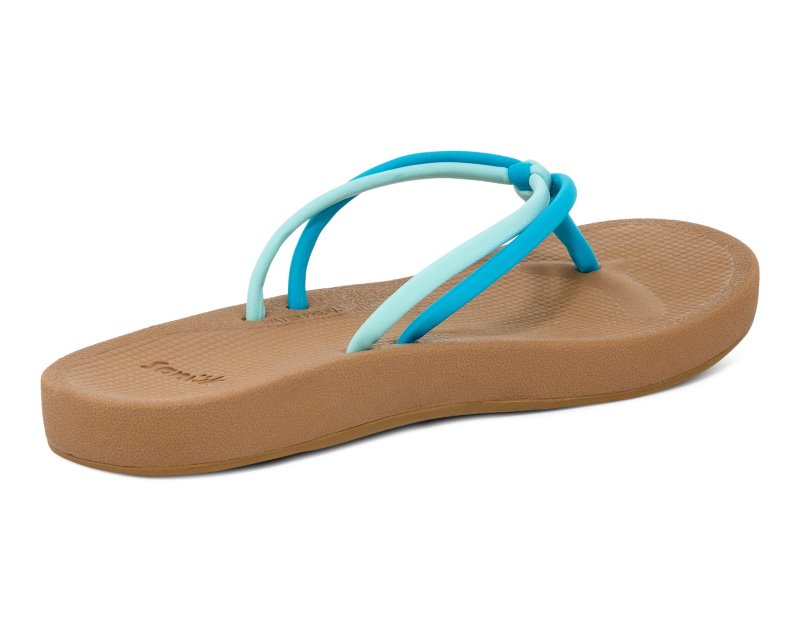 Sanuk Cosmic Sands Women Flip Flops Turquoise / Brown,Sanuk Philippines | HC97-9727F2