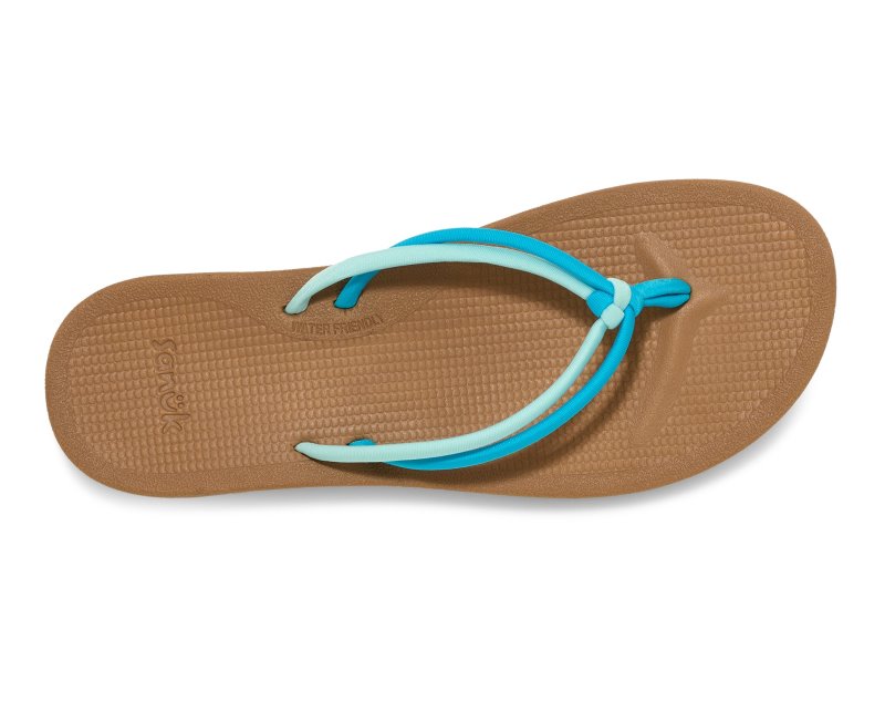 Sanuk Cosmic Sands Women Flip Flops Turquoise / Brown,Sanuk Philippines | HC97-9727F2