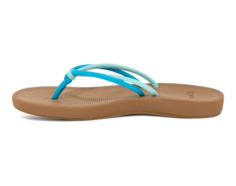 Sanuk Cosmic Sands Women Flip Flops Turquoise / Brown,Sanuk Philippines | HC97-9727F2