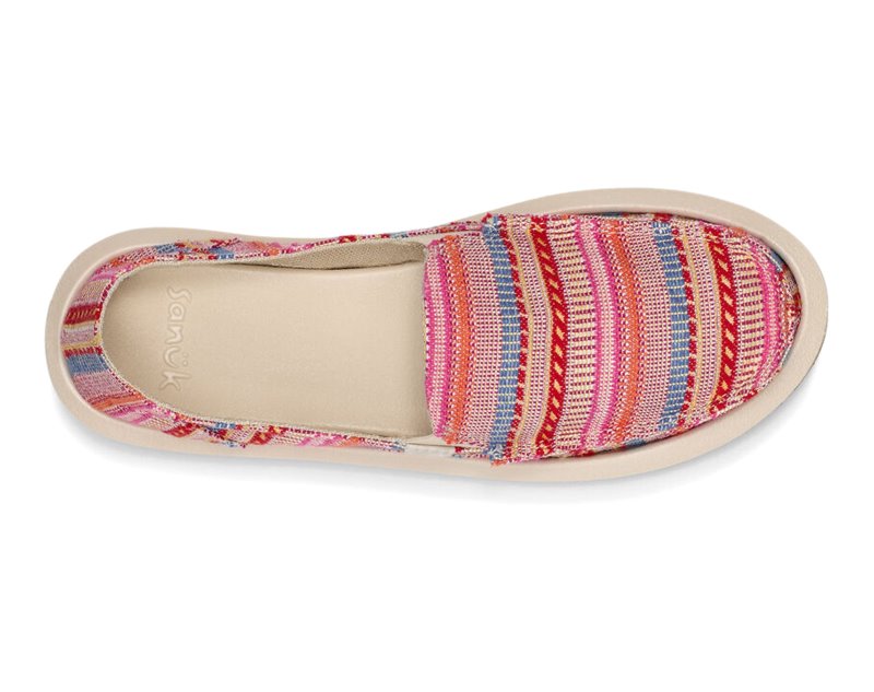 Sanuk Donna Blanket Women Loafers Red Multicolor,Sanuk Philippines | JC50-3590Q3