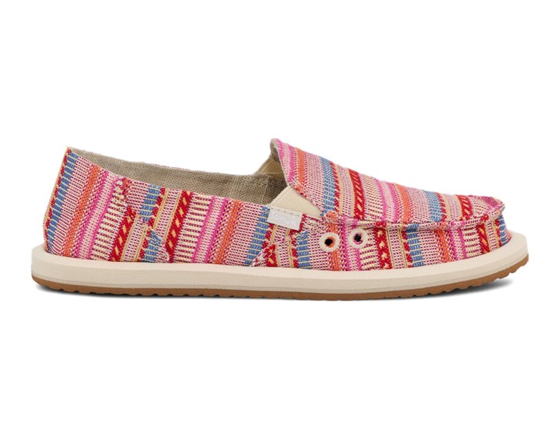 Sanuk Donna Blanket Women Loafers Red Multicolor,Sanuk Philippines | JC50-3590Q3