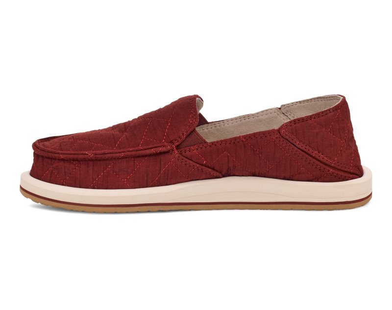 Sanuk Donna Quilted Women Loafers Red,Sanuk Philippines | KK38-1978Q9