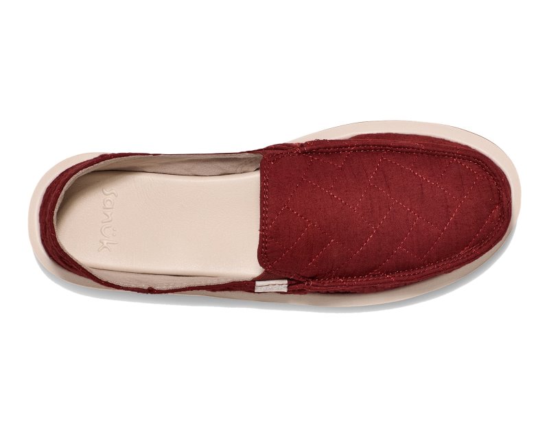 Sanuk Donna Quilted Women Loafers Red,Sanuk Philippines | KK38-1978Q9