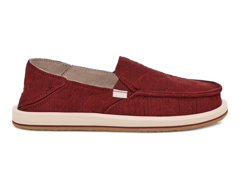 Sanuk Donna Quilted Women Loafers Red,Sanuk Philippines | KK38-1978Q9