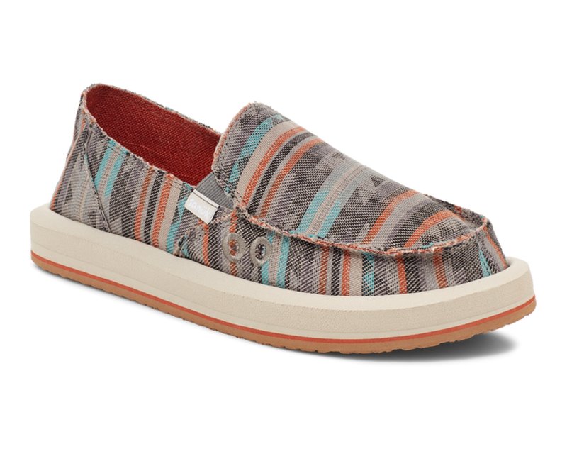 Sanuk Donna ST Blanket Women Loafers Grey Multicolor,Sanuk Philippines | IW67-6517H2