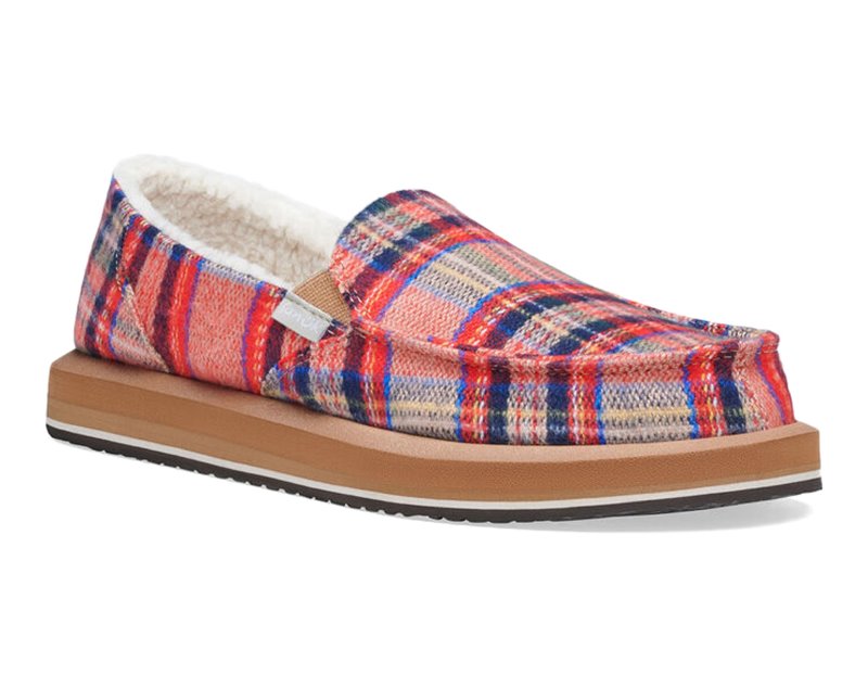 Sanuk Donna St Plaid Chill Women Slip On Red Multicolor,Sanuk Philippines | LN36-2536N1