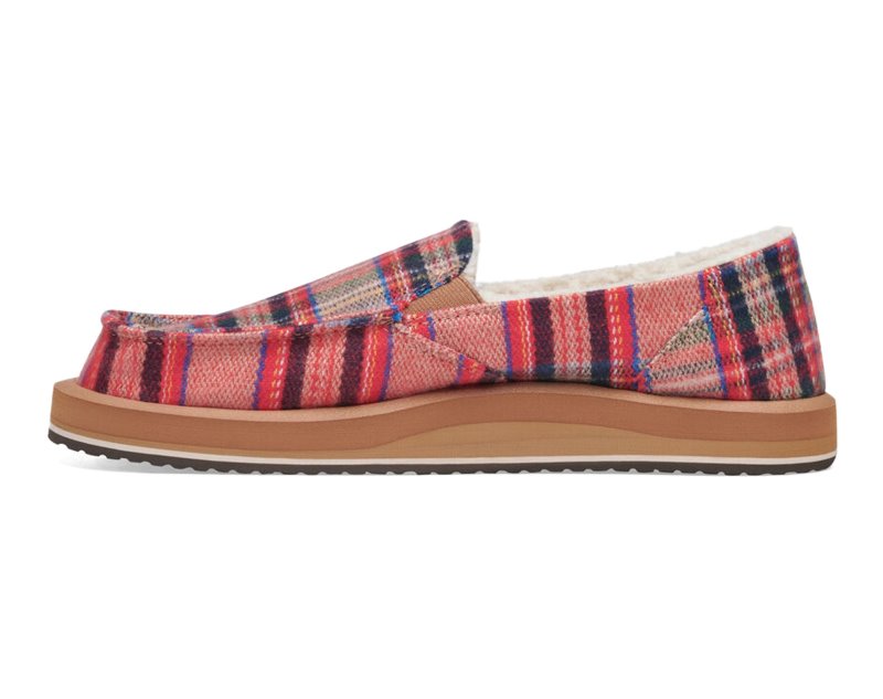 Sanuk Donna St Plaid Chill Women Slip On Red Multicolor,Sanuk Philippines | LN36-2536N1