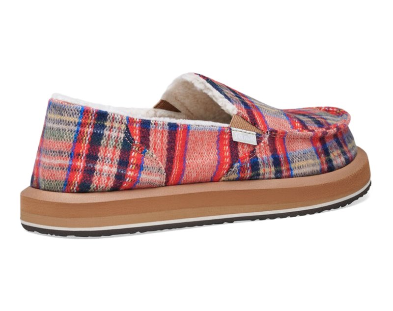 Sanuk Donna St Plaid Chill Women Slip On Red Multicolor,Sanuk Philippines | LN36-2536N1