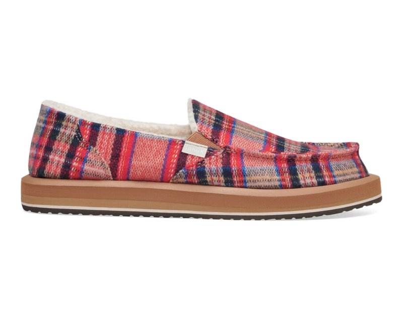 Sanuk Donna St Plaid Chill Women Slip On Red Multicolor,Sanuk Philippines | LN36-2536N1