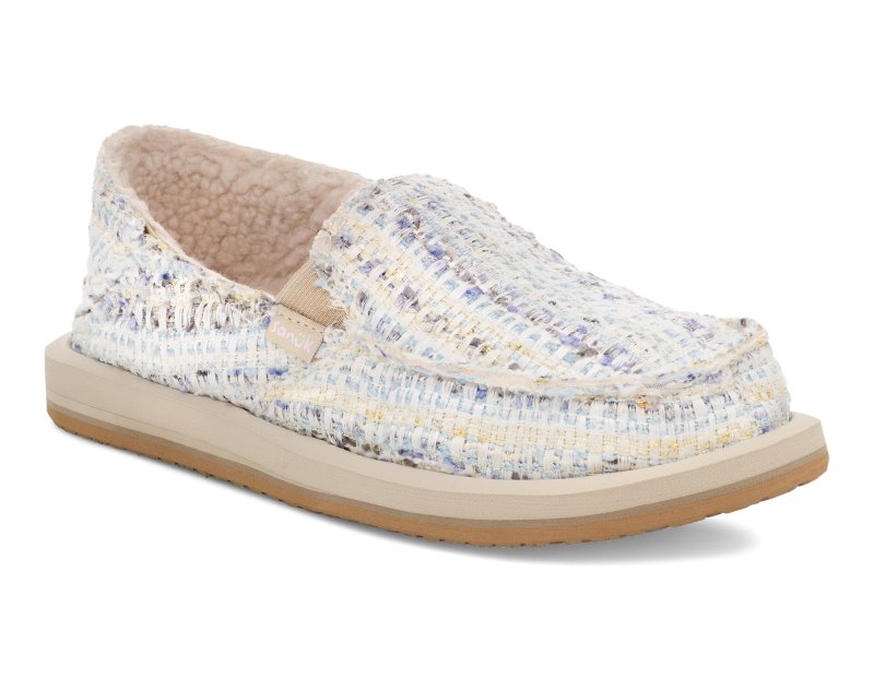 Sanuk Donna Tweed Chill Women Slip On White Multicolor,Sanuk Philippines | YH93-9203Z8