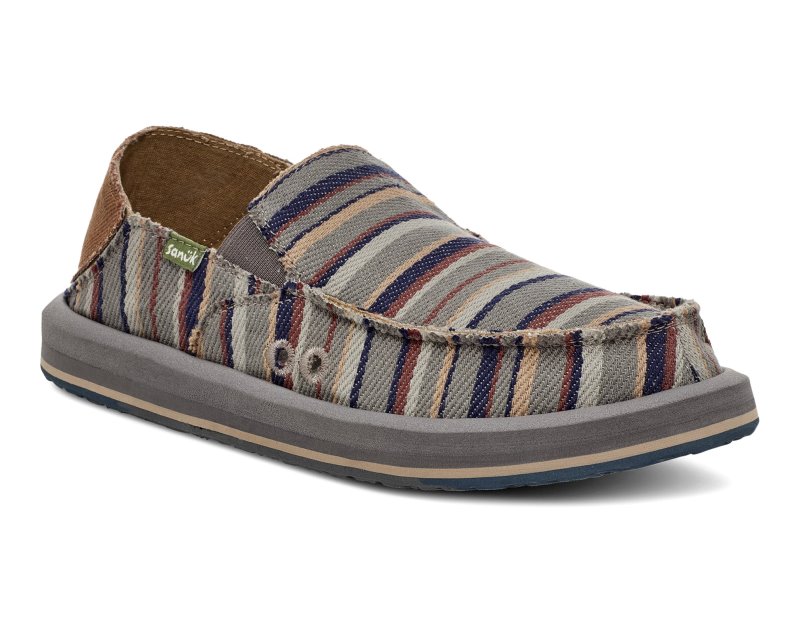 Sanuk Donny Blanket Men Loafers Grey Multicolor,Sanuk Philippines | ME30-0780N7