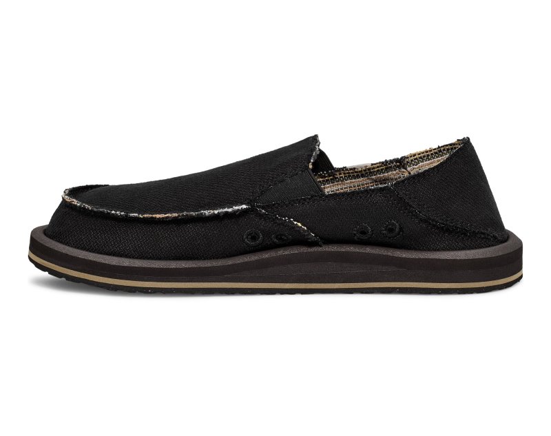 Sanuk Donny Hemp 2 Tone Men Loafers Black,Sanuk Philippines | QQ84-8654A1