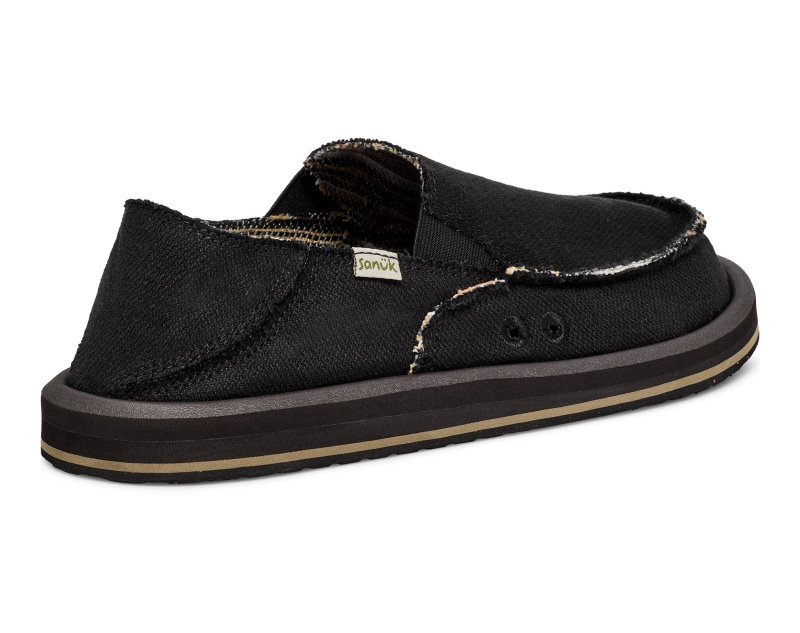 Sanuk Donny Hemp 2 Tone Men Loafers Black,Sanuk Philippines | QQ84-8654A1